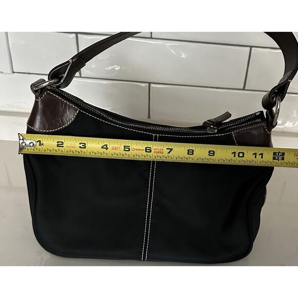 Dooney and Bourke Small Black Nylon Wayfarer Purse Shoulder Bag Leather Trim - Picture 7 of 9